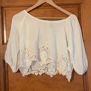 White lace shirt
